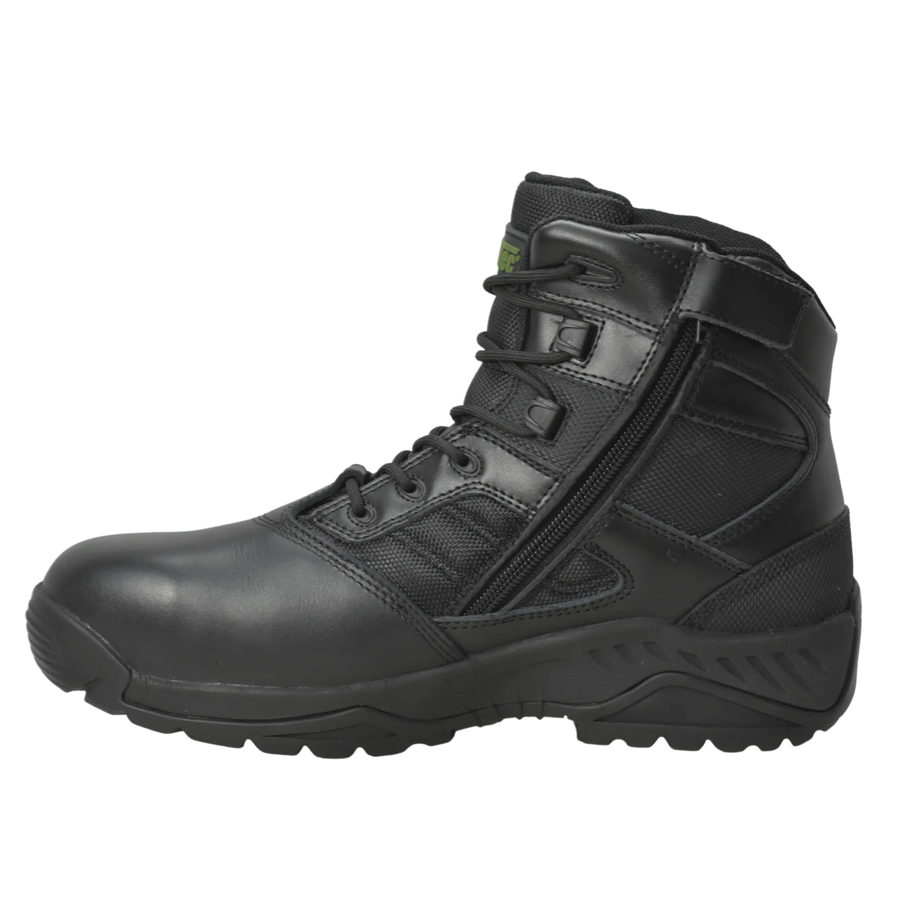 AdTec Men's 6" Full Grain Polishable Leather Side Zipper Tactical Boot Black