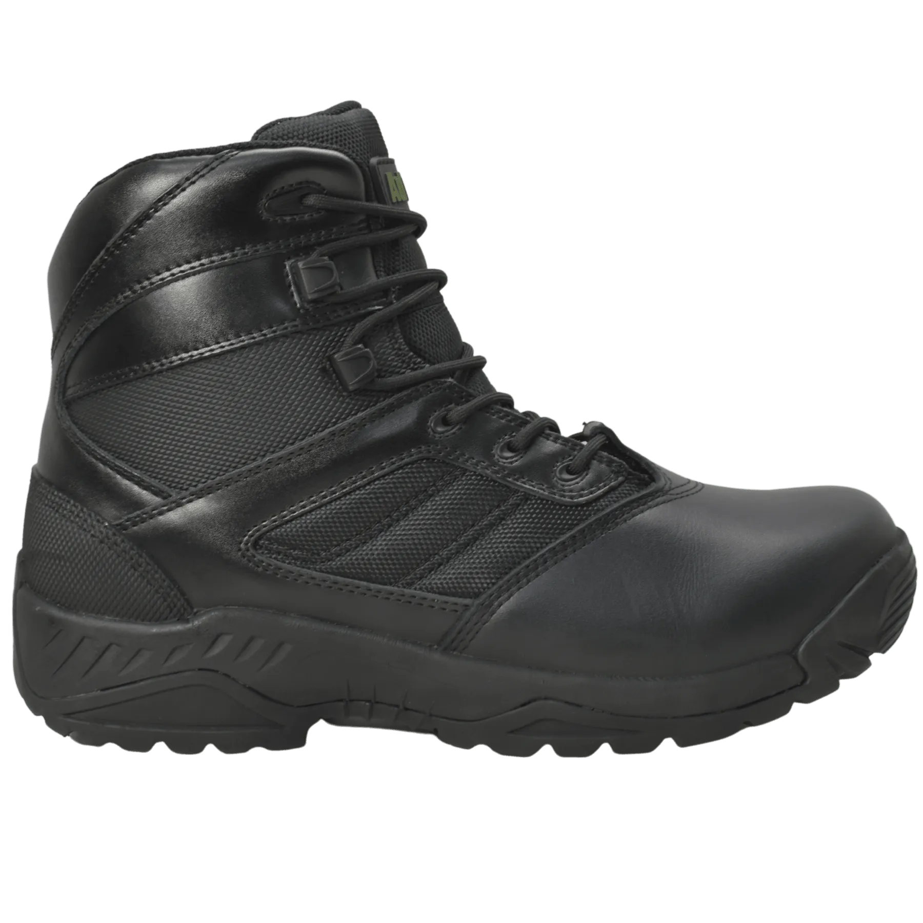 AdTec Men's 6" Full Grain Polishable Leather Side Zipper Tactical Boot Black