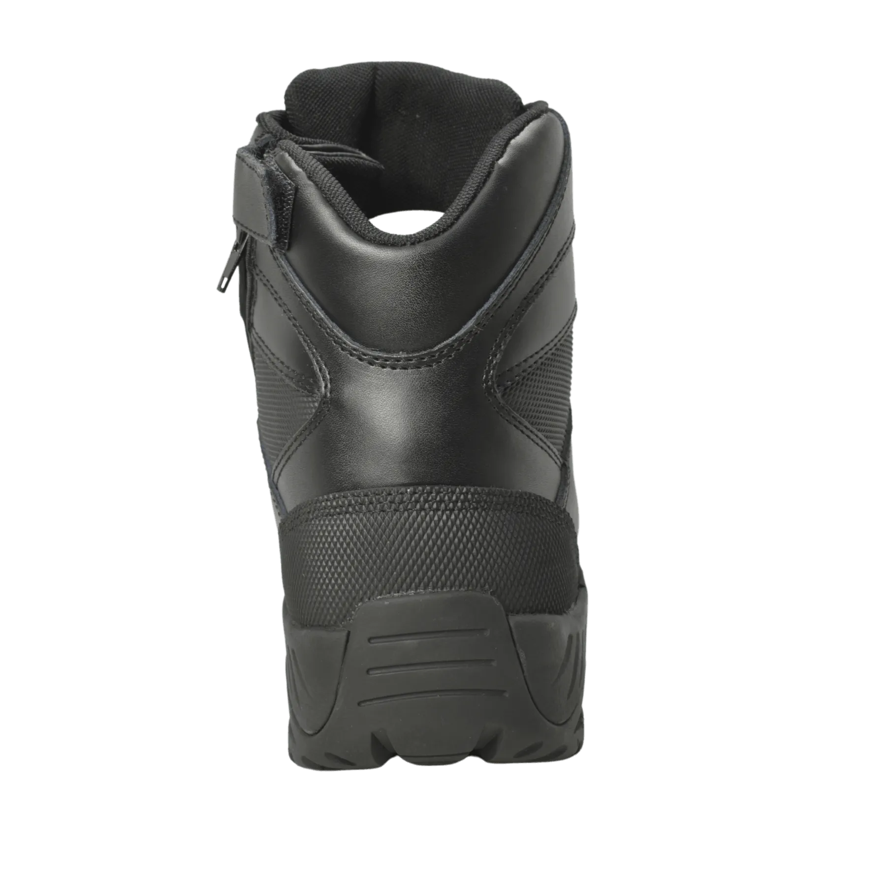 AdTec Men's 6" Full Grain Polishable Leather Side Zipper Tactical Boot Black