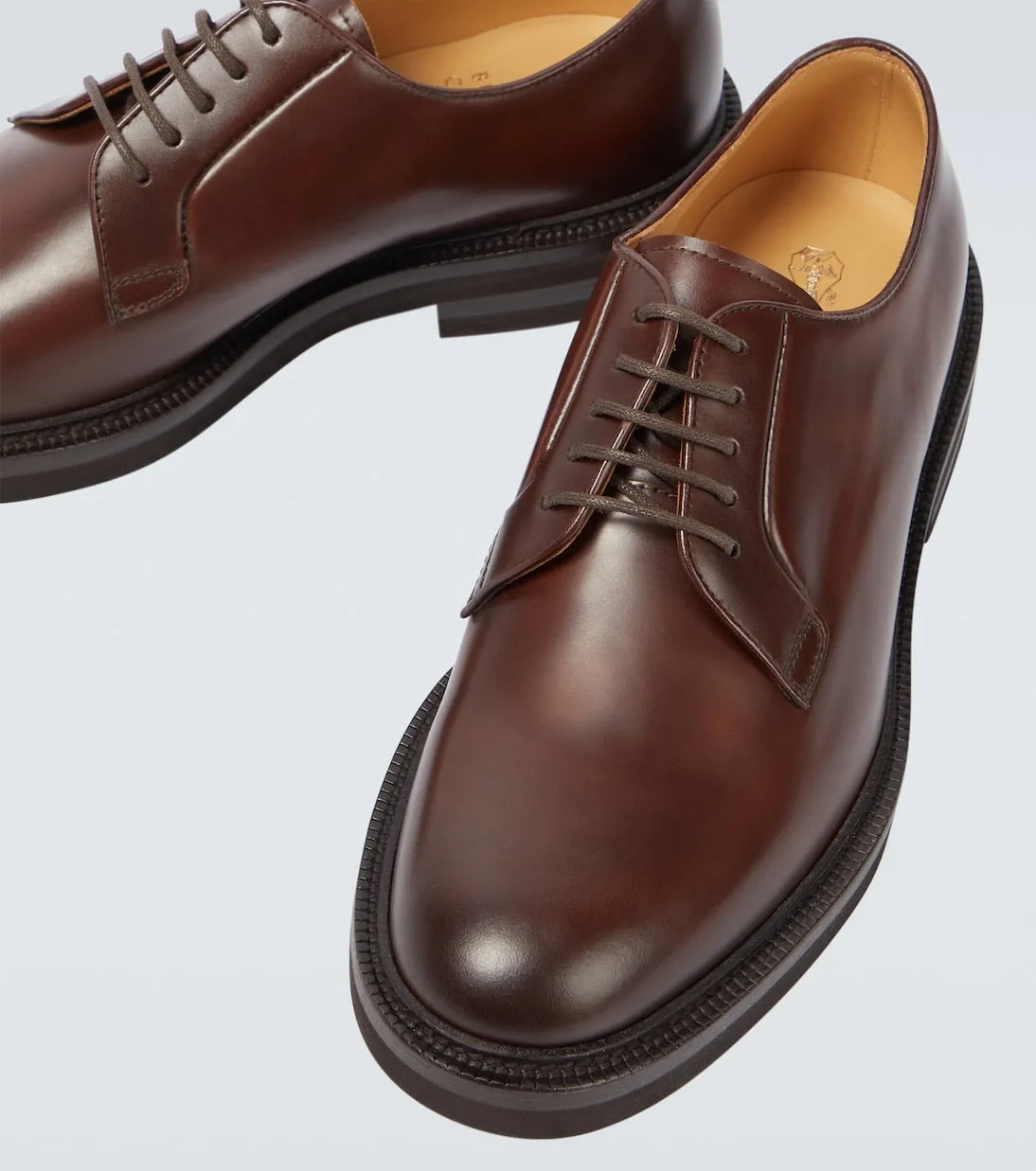 Brunello Cucinelli leather derby shoes, brown