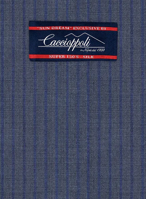 Caccioppoli Sun Dream Poreli Blue Wool Silk Jacket