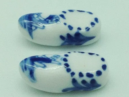 Ceramic Dutch Wooden Shoe Miniature Pair .75"