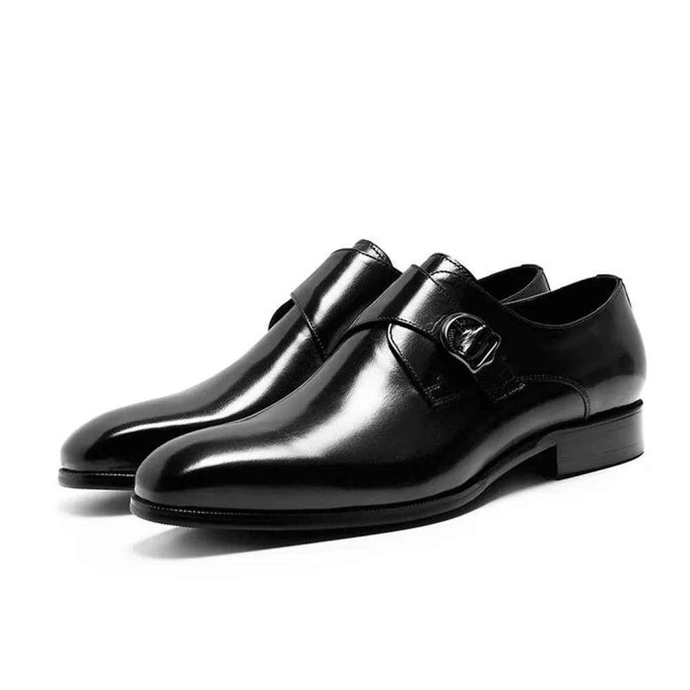 Hemsworth Black Single Monk Strap