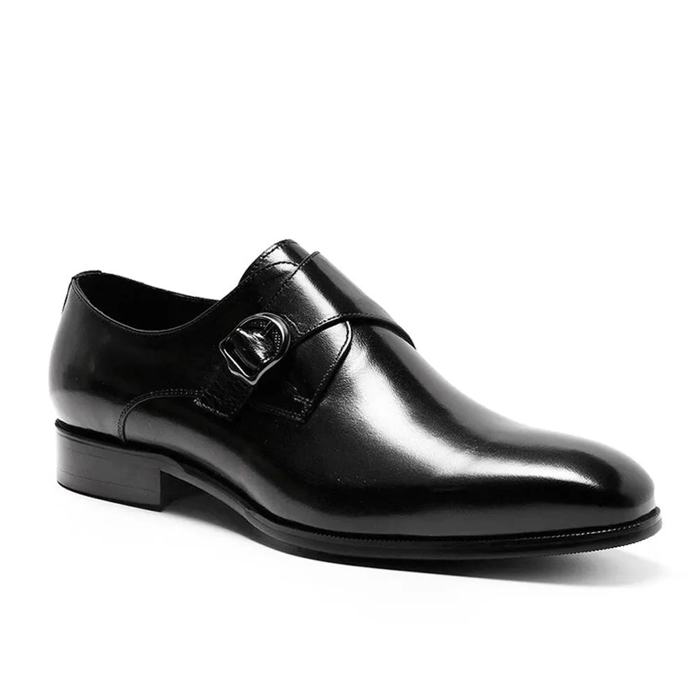 Hemsworth Black Single Monk Strap