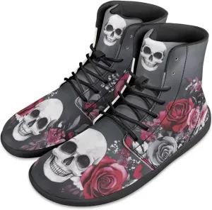 JoyLamoria Bling Bling Butterfly Print High Top Sneakers Lace up Leather Shoes Fashion High Top Flats Barefoot Wide Shoes Y2K for Girls