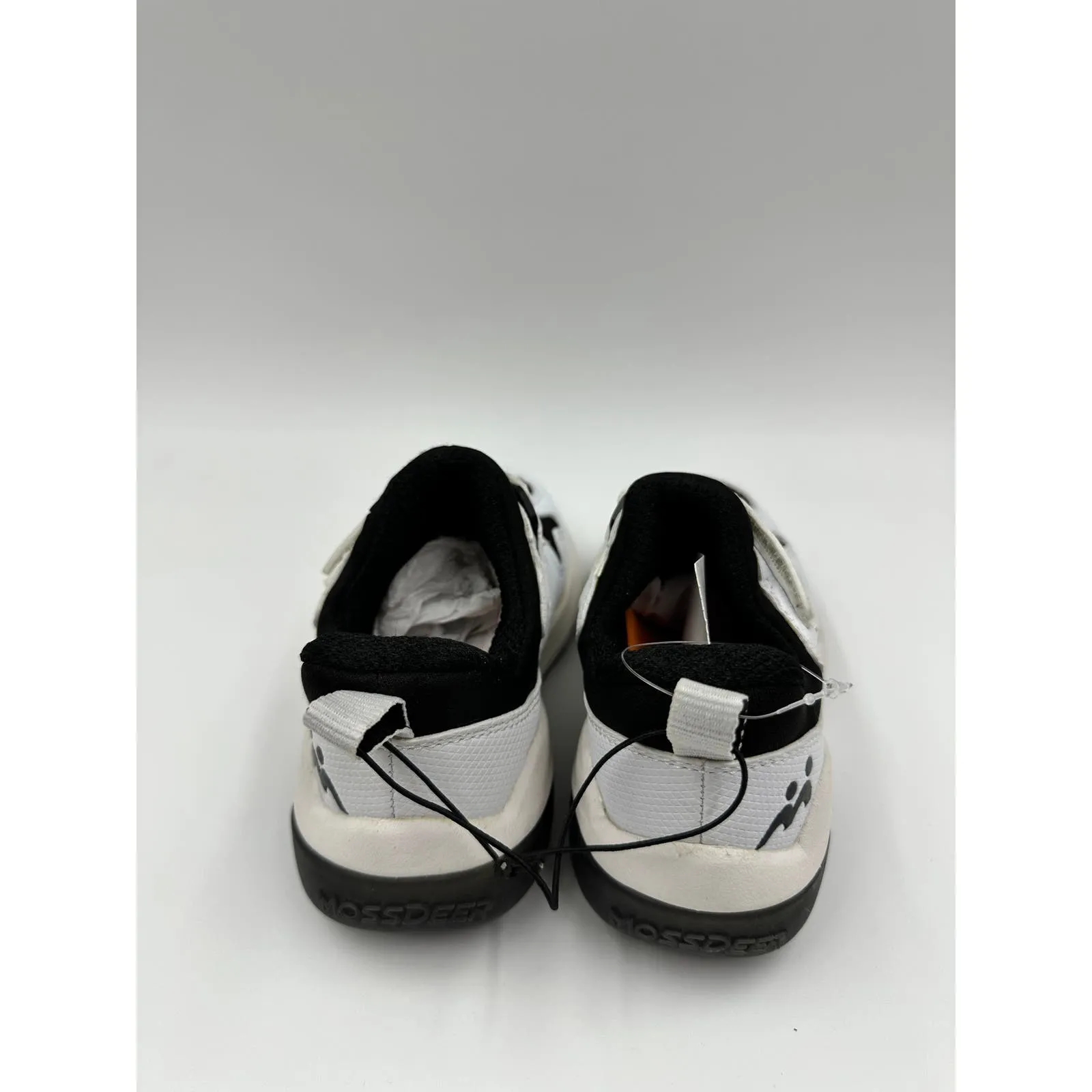 Small Kid Size 9, White Sneakers with Black Trim and Accents with Straps
